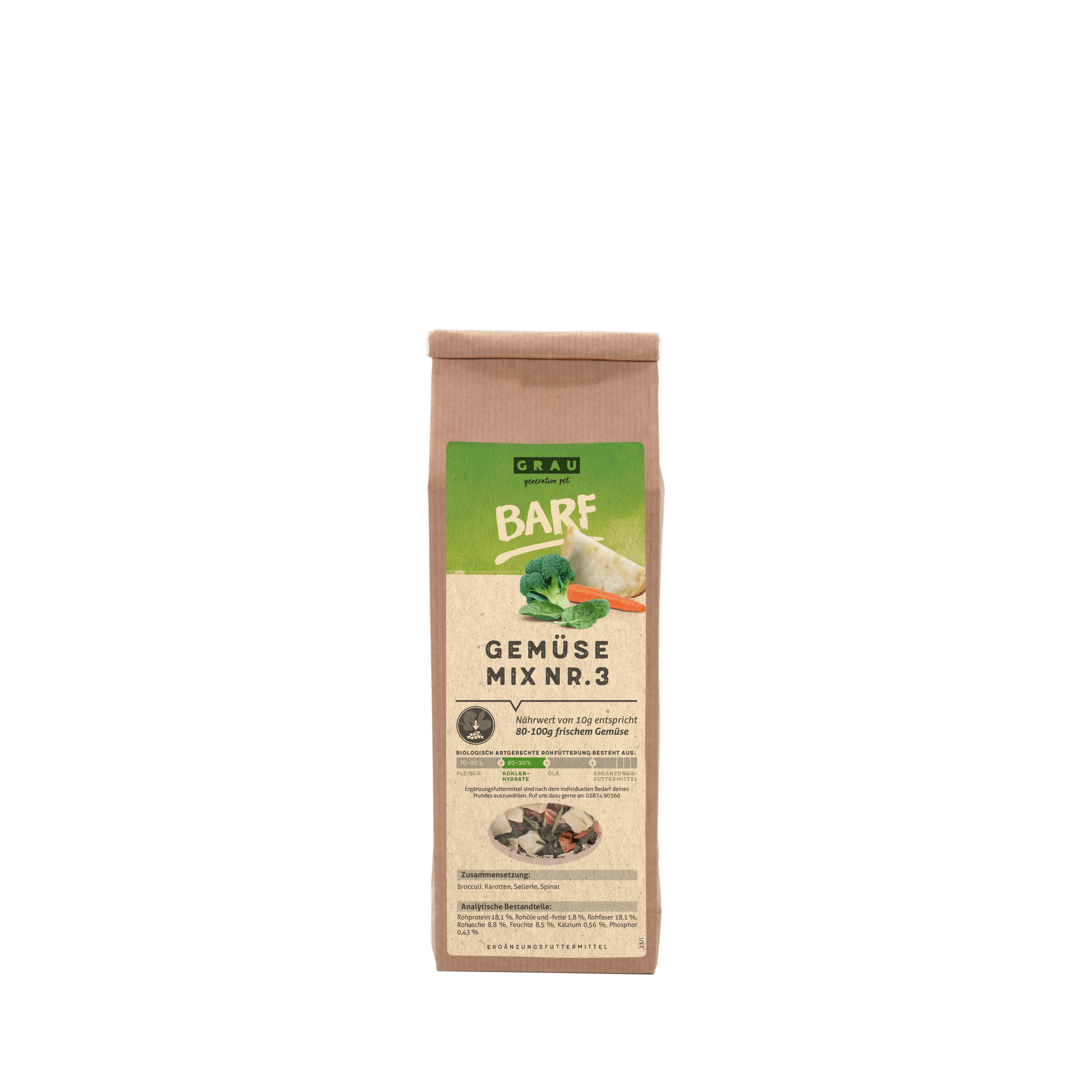 Grau - Gemüsemix Mischung Nr. 3 150g(40% Sellerie, 35% Kar