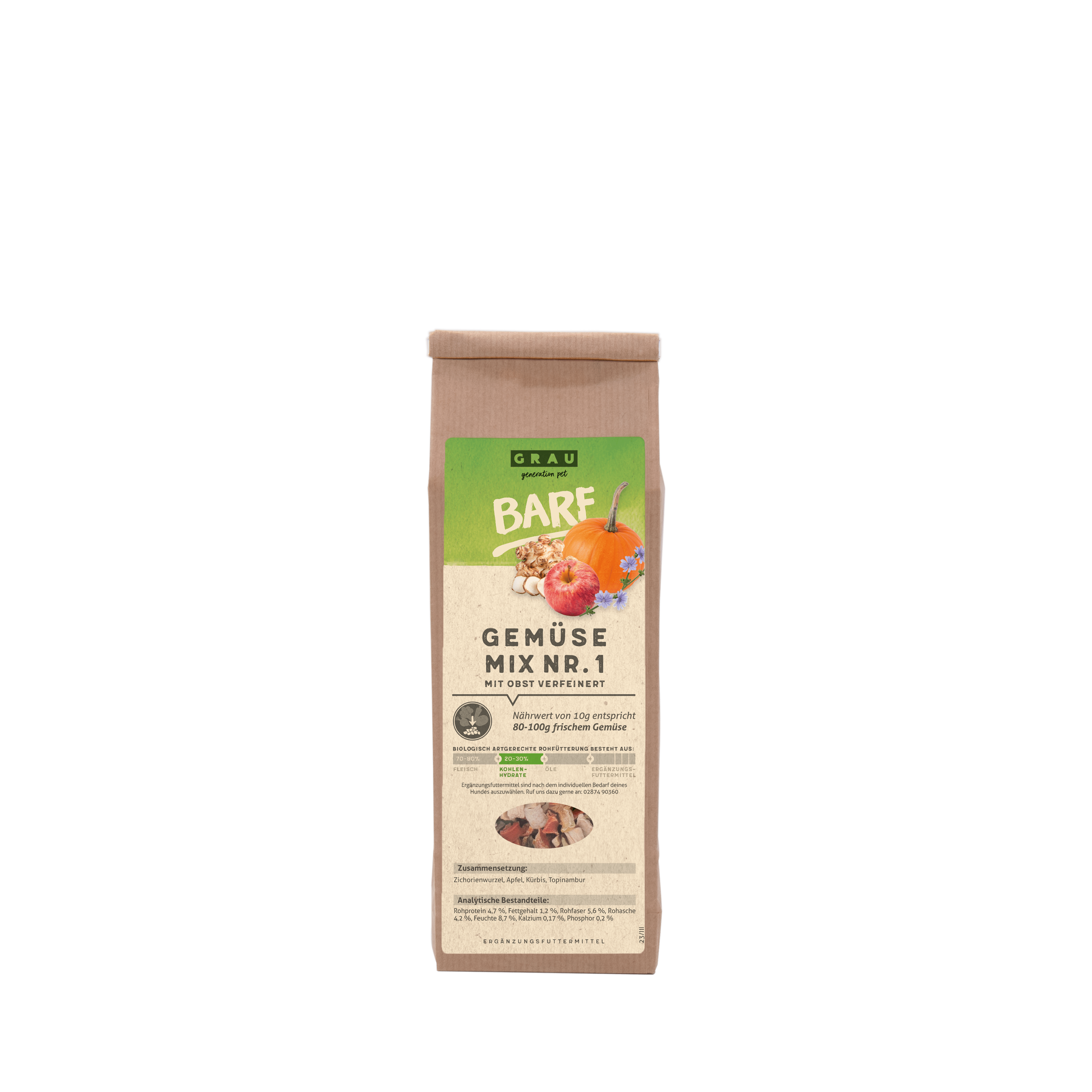 Grau - Gemüsemix mit Obst "Mischung Nr. 1" 150g