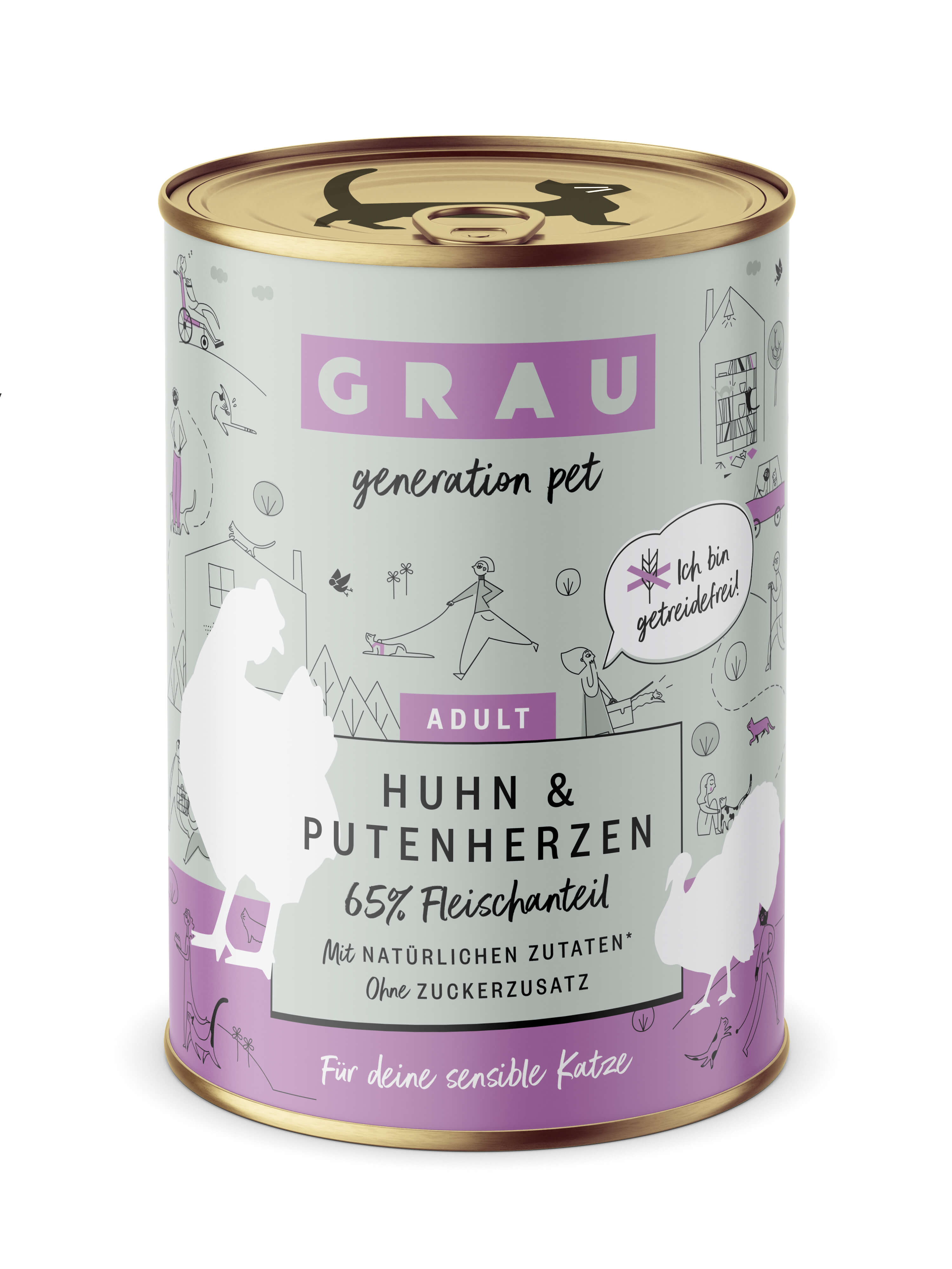 Grau - Huhn & Putenherzen 400g