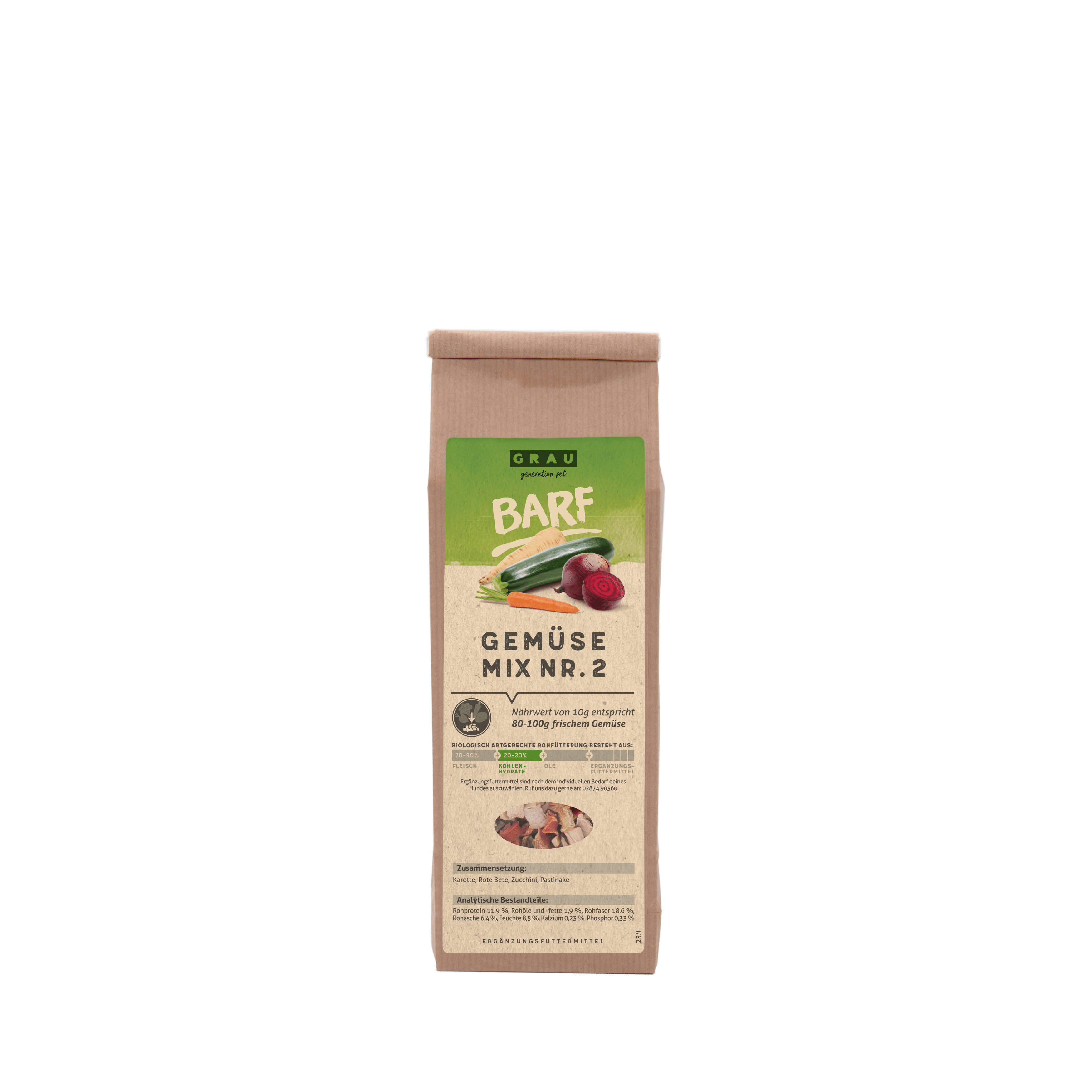 Grau - Gemüsemix Mischung Nr. 2 150g(35% Karotte, 30% Past