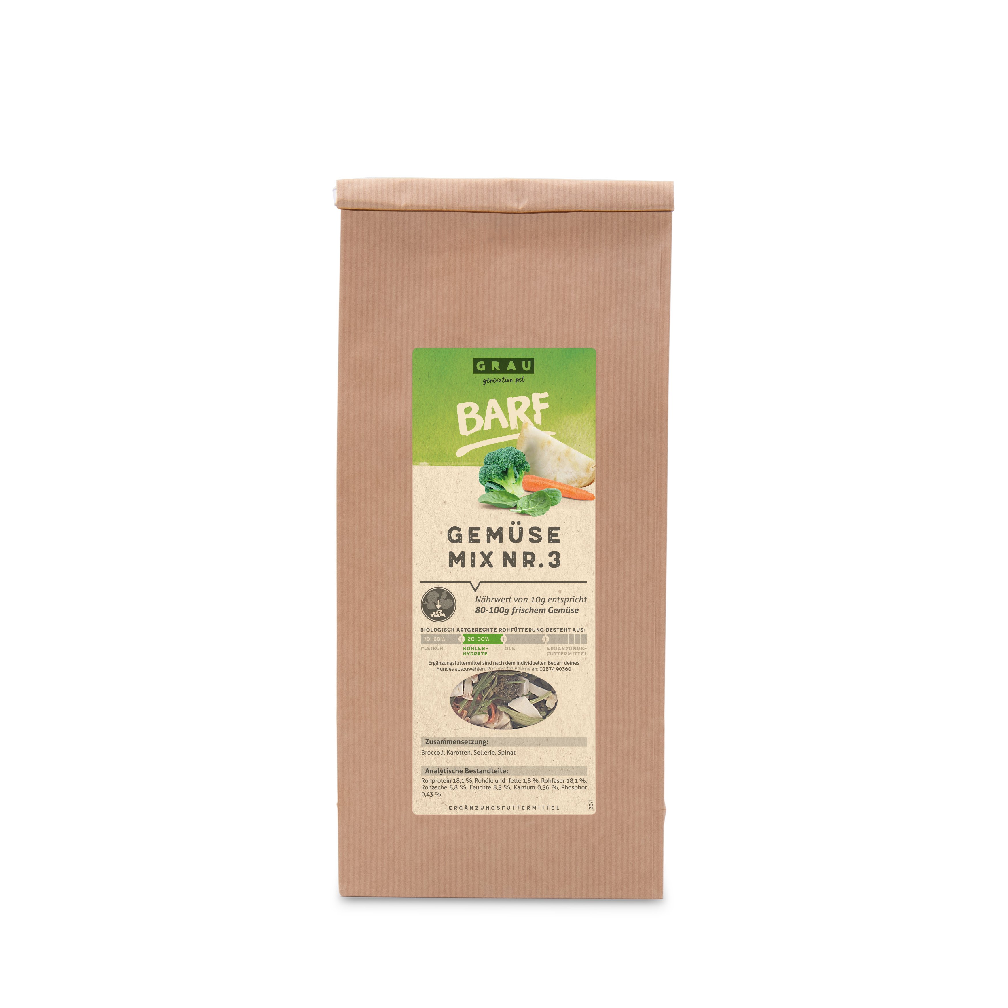 Grau - Gemüsemix Mischung Nr. 2 500g(35% Karotte, 30% Past